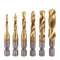 Kit c/ 6 Brocas de Rosca Macho Fura e Faz Rosca